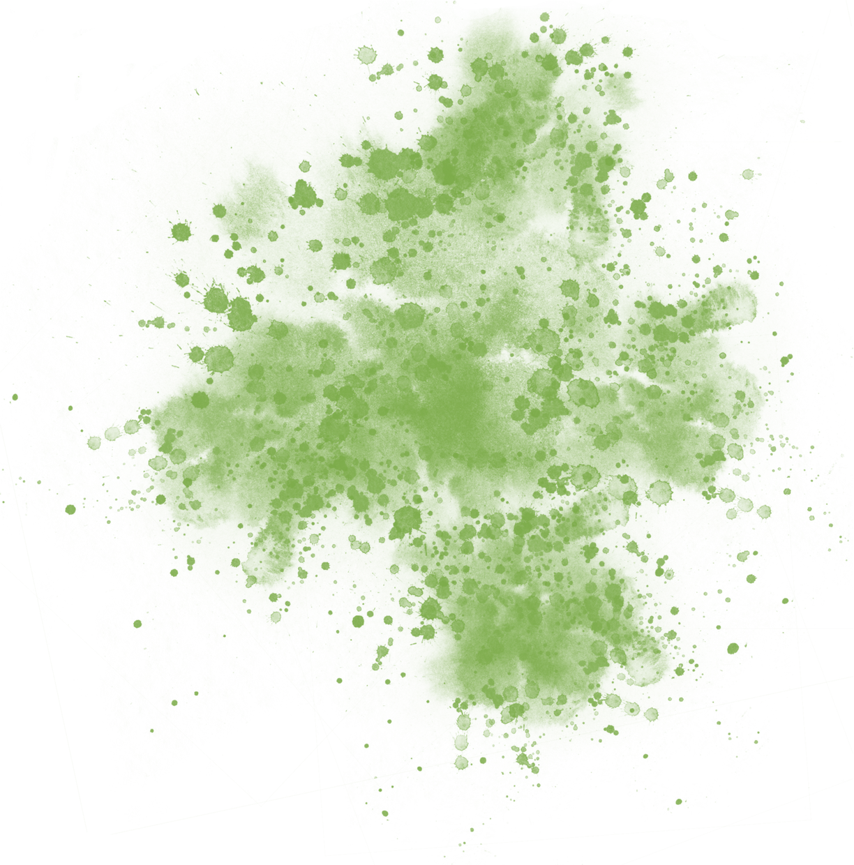 Watercolor Brushstroke Splatter Splash Green Leaf